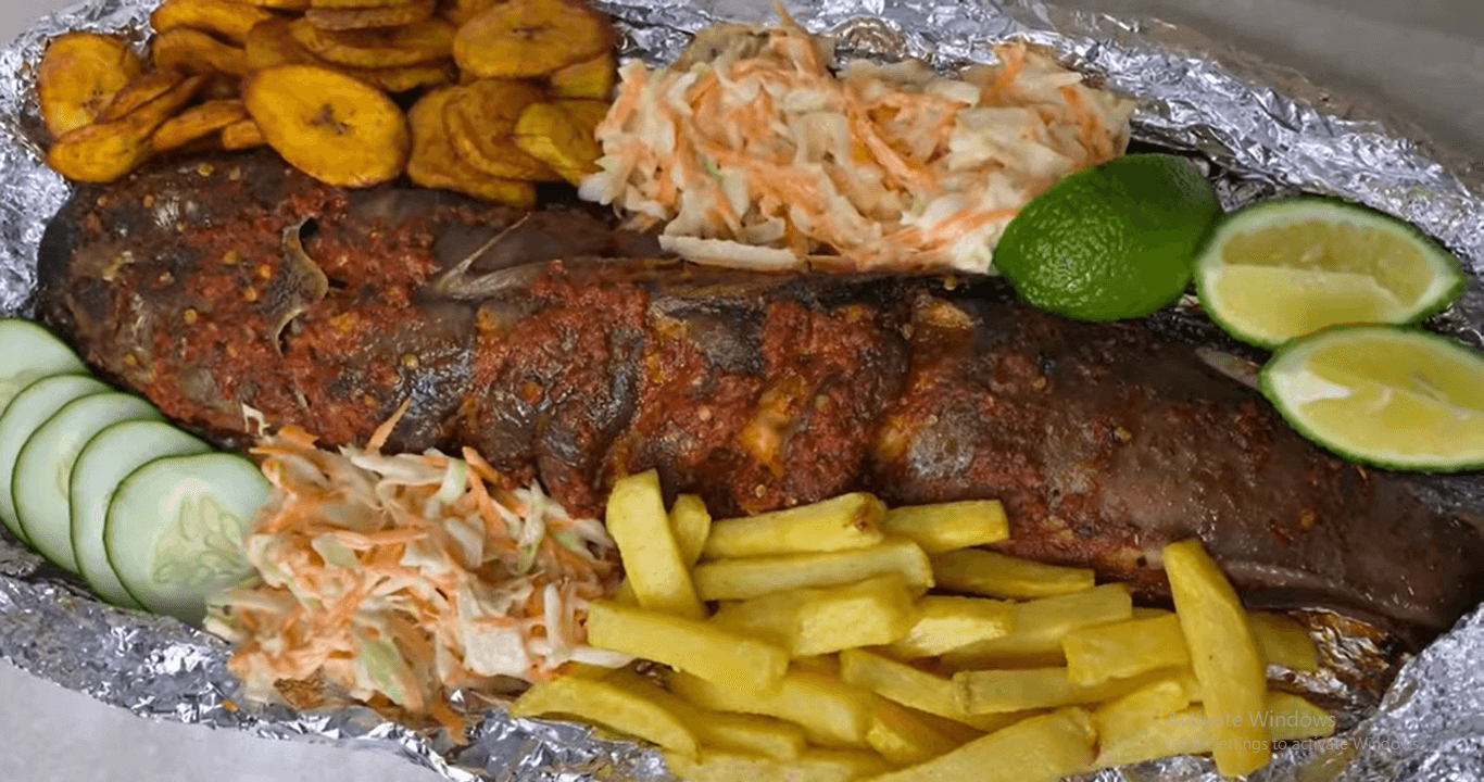 Image of Barbeque Catfish & Salad by M.Crown Shawarma