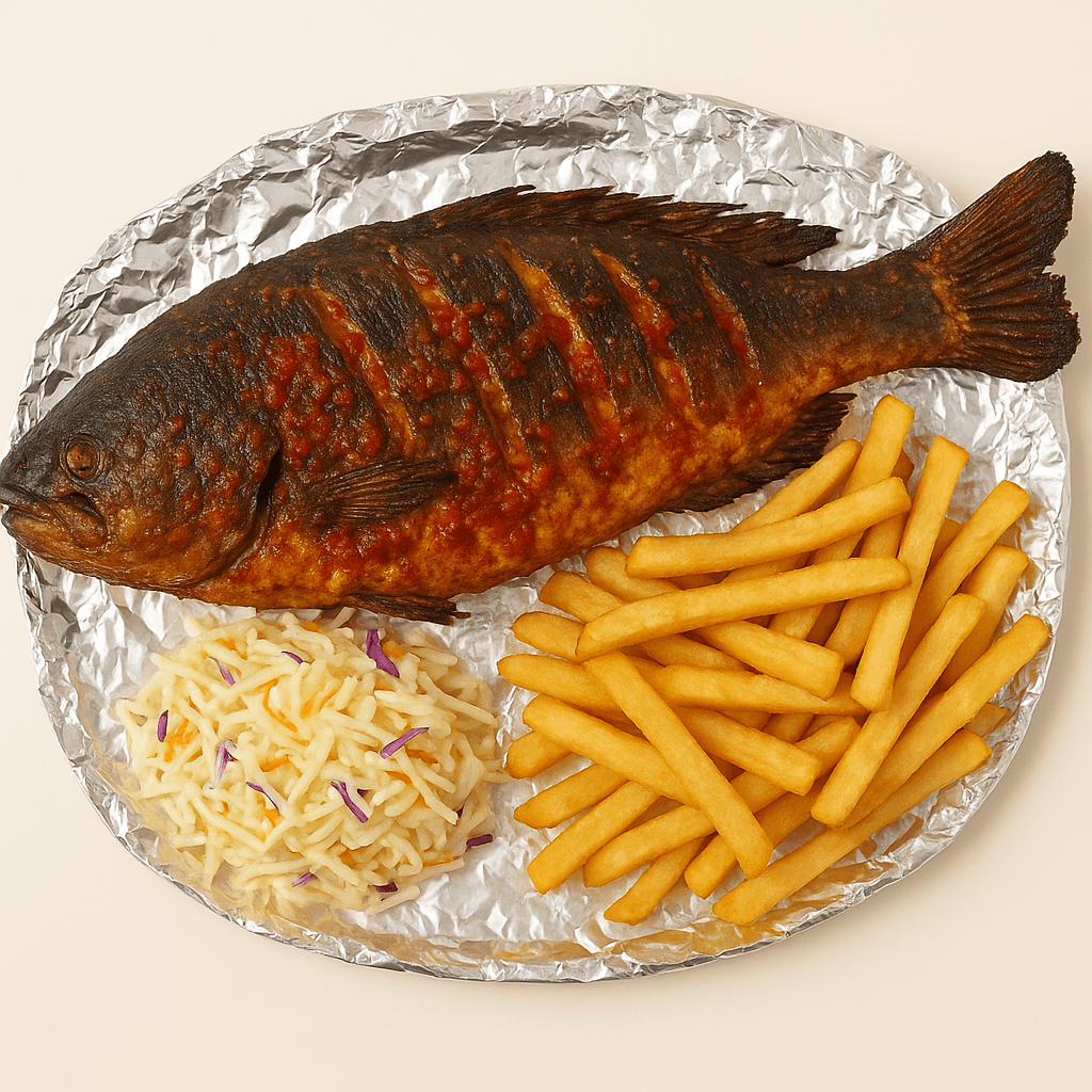 Image of Barbeque Croaker Fish & Salad by M.Crown Shawarma